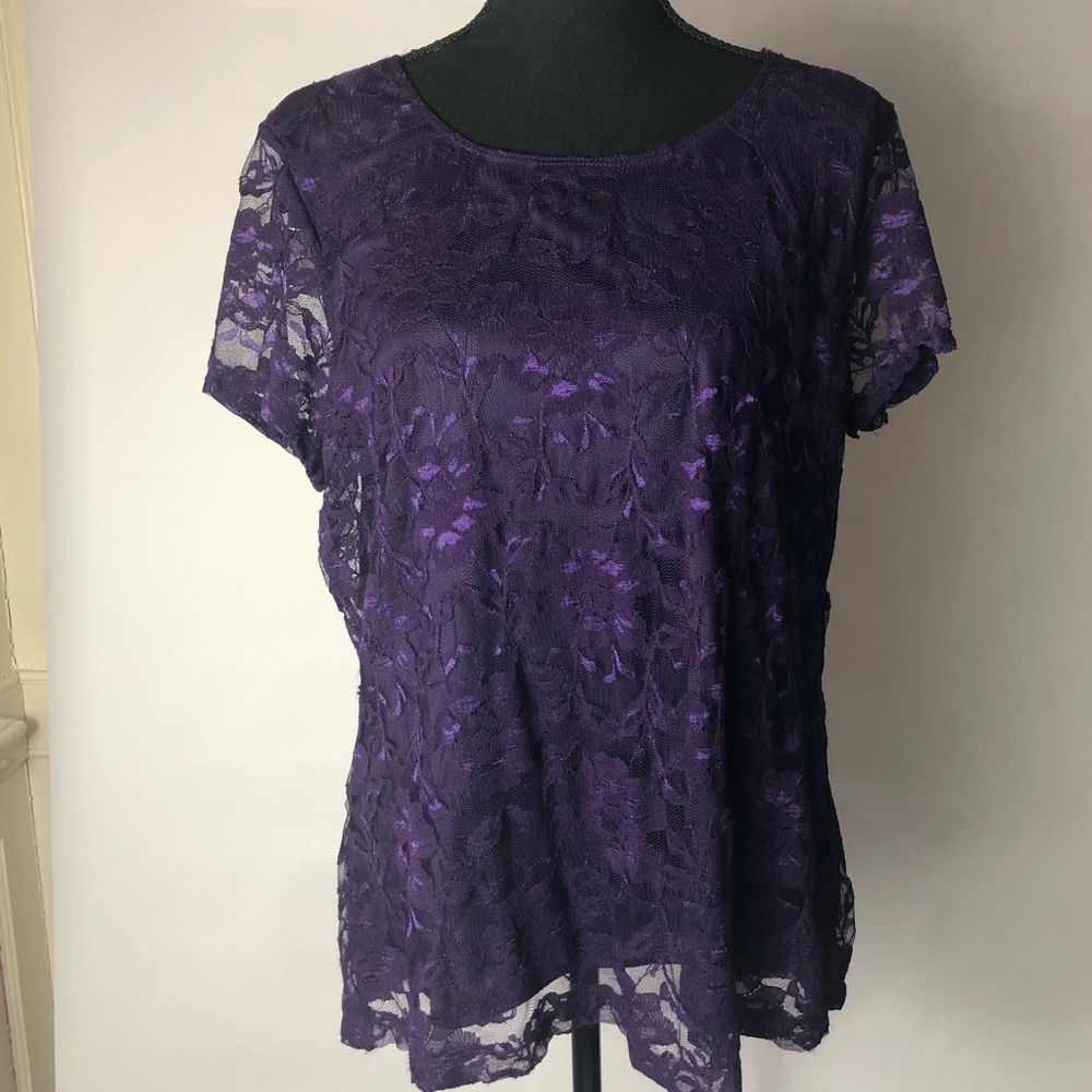 Isaac Mizrahi Purple Blouse XL